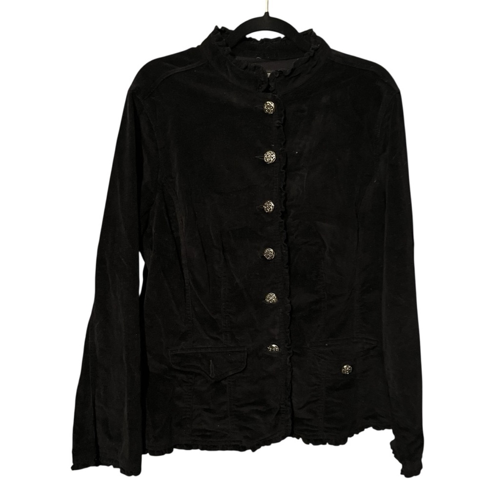 Christiana Zinn size 1x black fine wale corduroy jacket with pockets